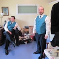 Relaxing in the dressing room before the ceremony